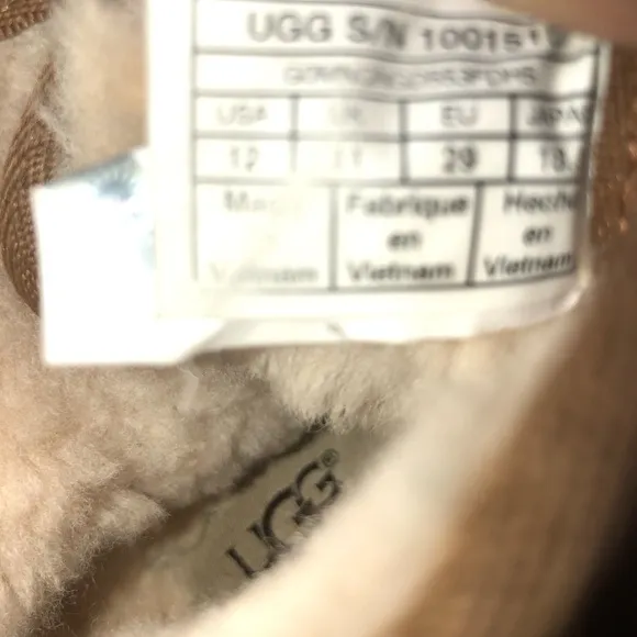 𝅺Boys Ugg NEUMEL CHESTNUT Fur lined boots size 12.