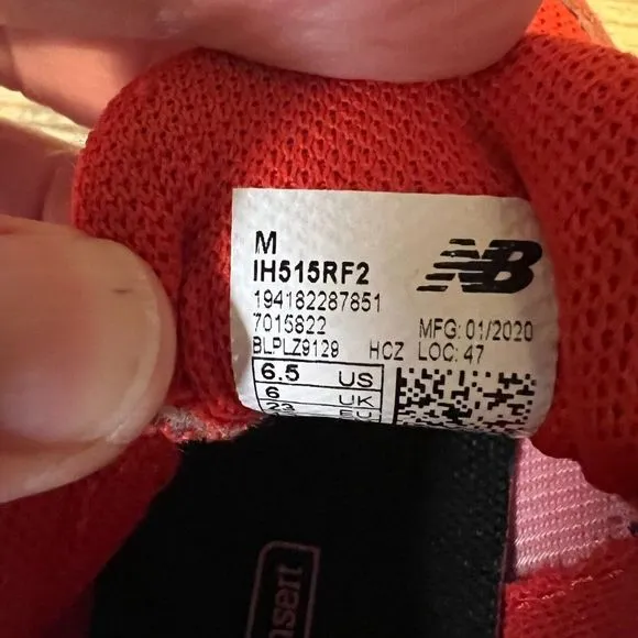 Kids New Balance Fresh Foam 515 Red Mesh Lace Up Shoes‎ Sneakers Size 6.5C