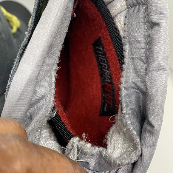 The North Face Alpenglow V Waterproof Boots Kids Gray Black 3 ThermaFelt Tie Up